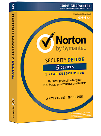 Norton™ Security Deluxe, For 5 Devices, 1-Year Subscription, Product Key Card